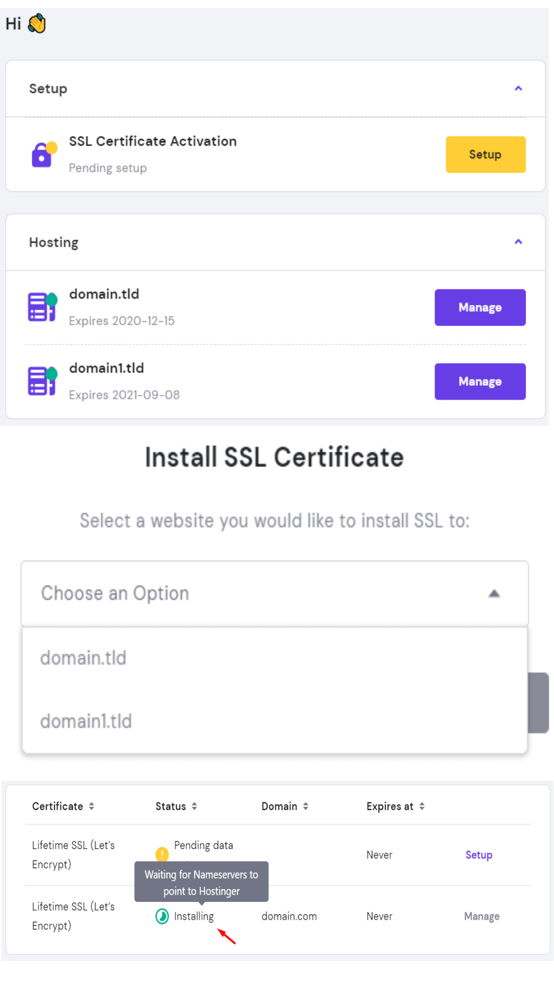 Hostinger SSL